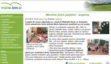 Mluvíme jiným jazykem "Anglicky"